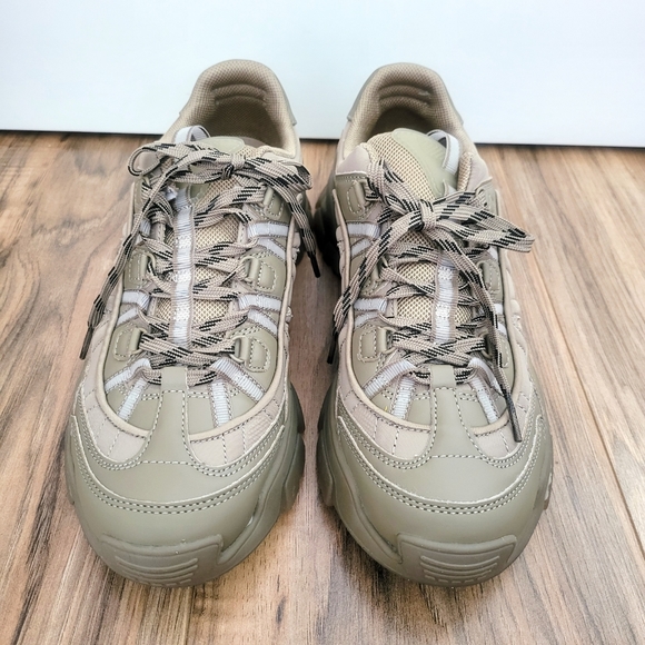 ZARA KHAKI GREEN HIKING BOOT STYLE SNEAKERS LACE UP USA 9 EU 40 BRAND NEW - Picture 10 of 14